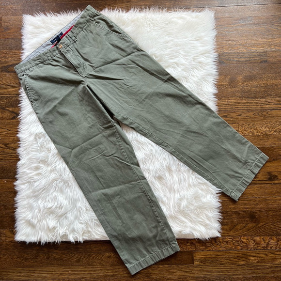 Tommy Hilfiger Other - Tommy Hilfiger Mens Chino Pants Green Pockets Classic Rise 100% Cotton 34 x 30